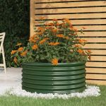 Jardinieră grădină verde 80x80x36 cm oțel galvanizat GartenMobel Dekor