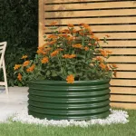 Jardinieră grădină verde 80x80x36 cm oțel galvanizat GartenMobel Dekor