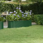 Strat înălțat grădină 152x40x36 cm oțel galvanizat GartenMobel Dekor