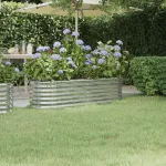 Strat înălțat grădină 152x40x36 cm oțel galvanizat GartenMobel Dekor