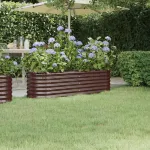 Strat înălțat grădină 152x40x36 cm oțel galvanizat GartenMobel Dekor