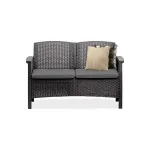 Canapea de grădină Venus cu 2 locuri, grafit, perne incluse