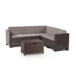 Set colț mobilier de grădină Leziter City, maro, 5 locuri