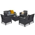 Set mobilier de grădină Leziter Venus Big, 6 locuri, grafit