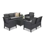 Set mobilier de grădină Leziter Venus Large, 7 locuri, grafit