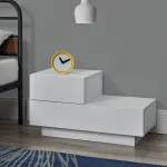 Noptieră Sebokeng alb mat 38x70x35 cm cu 2 sertare