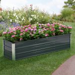 Strat înălțat pentru grădină Nijmegen 183x47x40 cm, oțel galvanizat