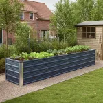 Strat înălțat metalic Nijmegen 240x47x44 cm, galvanizat, antracit