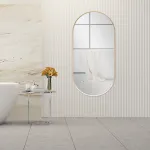 Oglindă de perete Corato 40x80 cm aurie, formă eliptică