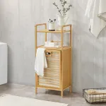 Dulap de rufe din bambus Rendalen cu sac detașabil și raft 40x30x95 cm