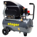 Compresor aer Stager HM2024F, 24L, 8 bar, 200L/min, monofazat