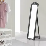 Oglindă de podea Arezzo 160x40 cm, stil baroc, gri închis