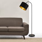 Lampadar Toledo negru cu abajur reglabil, design modern