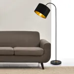 Lampadar Toledo negru cu abajur reglabil, design modern