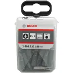 Set 25 biti Bosch PH2 25 mm, 1/4 inch, Extra Hard, pentru uz universal