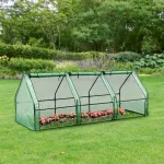Mini seră de grădină Höflein 240x90x90 cm cu folie PE și 3 ferestre
