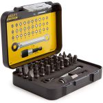 Set 30 biti Stanley 25 mm cu adaptor magnetic si cheie cu clichet 1/4