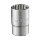 Tubulară scurtă Stanley 15 mm, 12 puncte, prindere 1/2 inch