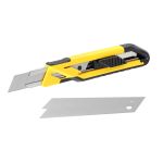 Cutter universal Stanley 18 mm cu 3 lame de rezerva si auto-blocare