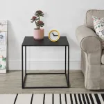 Masă laterală Russafa 50x55x55 cm din metal, negru mat