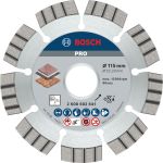 Disc diamantat Bosch Pro pentru piatră 115x22,23 mm, segment 12 mm