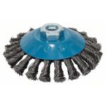 Perie conică Bosch din sârmă cu noduri, oțel 115 mm, 0,5 mm, M14