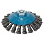 Perie conică Bosch din sârmă cu noduri, oțel 115 mm, 0,5 mm, M14