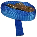 Chingă de ancorare 25 mm, 2 părți, 5 m, albastră, cu cârlige și clichet