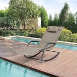 Sonnenliege Caracena 2er Set 147x63x89cm Schaukelliege Beige en.casa