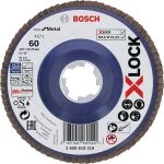 Disc lamelar Bosch X-LOCK 125 mm G60 pentru metal si inox, placa plastic