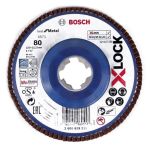 Disc lamelar Bosch X-LOCK 125 mm, granulație 80, pentru metal și inox