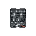 Trusa chei tubulare si biti auto Yato 1/4, 56 piese, cu clichet