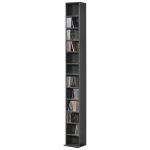 Raft CD Tynset cu 12 compartimente, gri închis, 175x20x20 cm