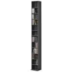 Raft CD Tynset cu 12 compartimente, gri închis, 175x20x20 cm