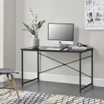 Birou Røros 120x60x72 cm negru, cu cadru metalic, en.casa