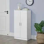 Pantofar alb cu 2 uși și 7 rafturi, 108x55x35 cm, Notribontaa