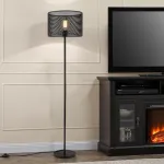 Lampadar Arensburg din metal negru, 153 cm, soclu E27, lux.pro