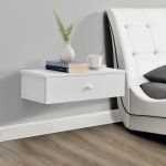 Wandregal Ringsted 60 x 24 x 12,6 cm mit Schublade Weiß en.casa