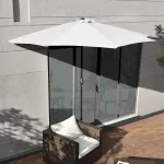 Umbrelă semirotundă pentru balcon Eger 300 cm, albă, [casa.pro]