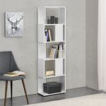 Bibliotecă Aneby albă 159x45x24 cm cu 5 rafturi, montaj pe perete