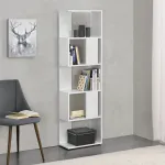 Bibliotecă Aneby albă 159x45x24 cm cu 5 rafturi, montaj pe perete