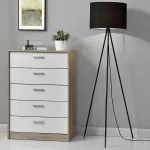 Lampadar negru Tardos cu abajur textil, 1x E27, 150 cm