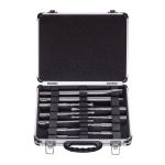 Set Bosch 11 accesorii SDS-Plus-1 cu 9 burghie, spitz, dalta si cutie metalica