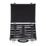 Set Bosch 11 accesorii SDS-Plus-1 cu 9 burghie, spitz, dalta si cutie metalica