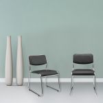 Set 4 scaune de conferință din piele ecologică negre [pro.tec]