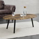 Couchtisch Viborg 109,5 x 59,5 x 39,5 cm dunkler Holzton en.casa