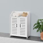 Badezimmerschrank Trosa 62x45x25 cm WPC Weiß en.casa