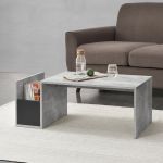 Couchtisch Bollnäs 90x45x35 cm mit Ablagefach Betonoptik en.casa