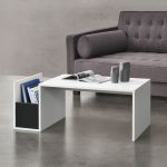 Couchtisch Bollnäs 90x45x35 cm mit Ablagefach Weiß en.casa