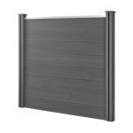 WPC Gartenzaun 165x162 cm mit Pfosten Sichtschutz Windschutz neu.holz